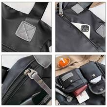 Bolsa impermeable y antirrobo multifuncional para mujer, múltiples colores son opcionales, múltiples compartimentos, Bolsa para dama, Diseño de gran capacidad - Negro - Ver 4