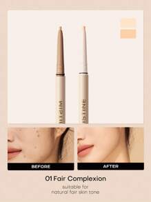 MISTINE 1支双头双色精准遮瑕笔，高遮瑕力，色彩校正及轮廓修饰，持久防水保湿，0.3克 - 01 白皙 - 查看 1