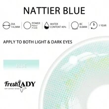 FRESH LADY Freshlady Nattier Blue 14.2mm 有色隱形眼鏡,可用1年 - 藍色 - 查看 4