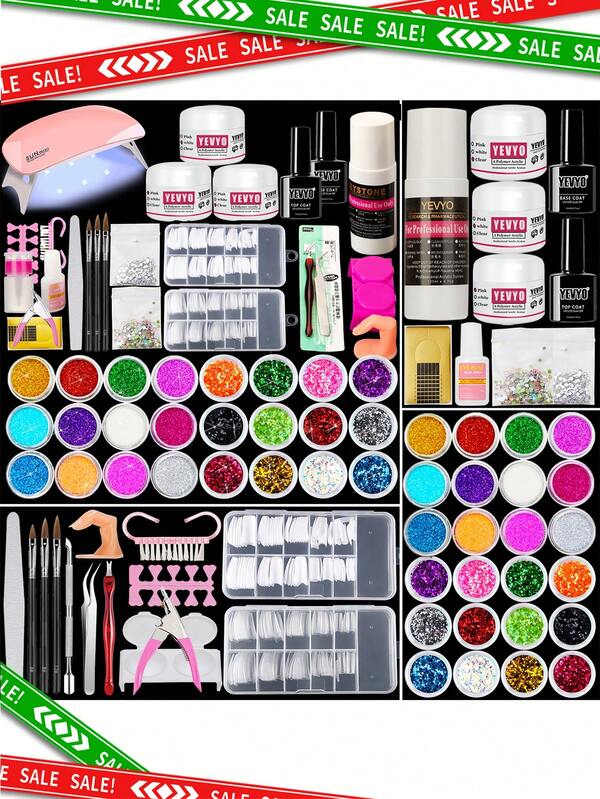 YEVYO Acrylic Nail Kit with Everything for Beginners, Professional