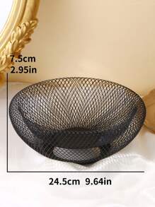 A Simple Creative Double-Layered Metal Fruit Basket Iron Fruit Plate Home Living Room Desktop Fruit Plate Decoration - Black - View 2