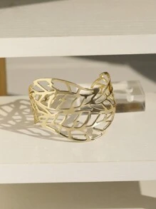 Hollow Out Cuff Bangle - Silver - View 10