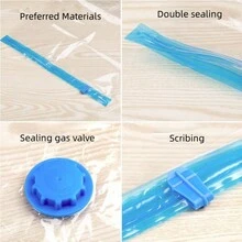 1個pe+pa家用衣物收納袋,多功能櫥櫃節省空間的真空壓縮收納袋,可用於床上用品、衣物和羽絨服 - 透明 - 查看 10