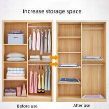 1個pe+pa家用衣物收納袋,多功能櫥櫃節省空間的真空壓縮收納袋,可用於床上用品、衣物和羽絨服 - 透明 - 查看 5