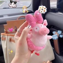 1入組可愛芭蕾豬汽車掛飾,後視鏡車內裝飾,新車禮物 - 粉色 - 查看 3