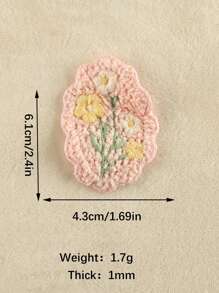 3 قطع / مجموعة من التطريز اللاصق للملابس والقبعات و الأعمال اليدوية مع عدم وجود لاصق وشكل زهرة