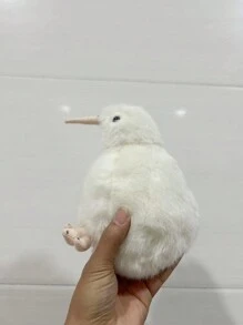 1只凱亞鳥毛絨玩具,填充的凱奇動物娃娃,超級柔軟的枕頭,可愛的新西蘭寵物生日禮物或節日禮物 - 白色 - 查看 3