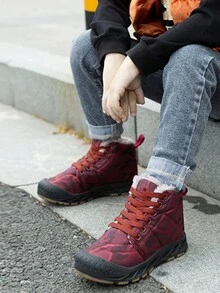 冬季兒童防水保暖鞋面兒童雪靴戶外防撞趾 - 紅色 - 查看 3