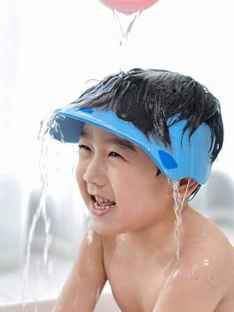 1pc Cute Cartoon Designed Eva Baby Bathing Cap For 0-3 Years Old, Suitable For Daily Use