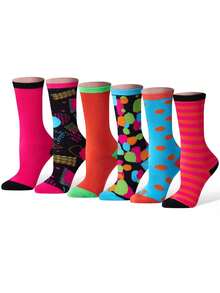 JOYIN 12 Pack Women Colorful Patterned Crew Socks, Funky Geometric Crew Socks For Christmas, Holiday Or Birthday Gift - Nhiều màu - Xem 3