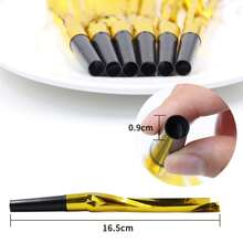 6 件裝黑棒和金流蘇吹龍哨子,創意兒童玩具和派對慶祝歡呼道具 - 金色 - 查看 2