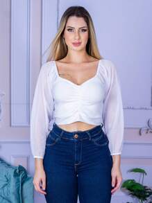 LLEVO Women Tops - 白色 - 查看 3