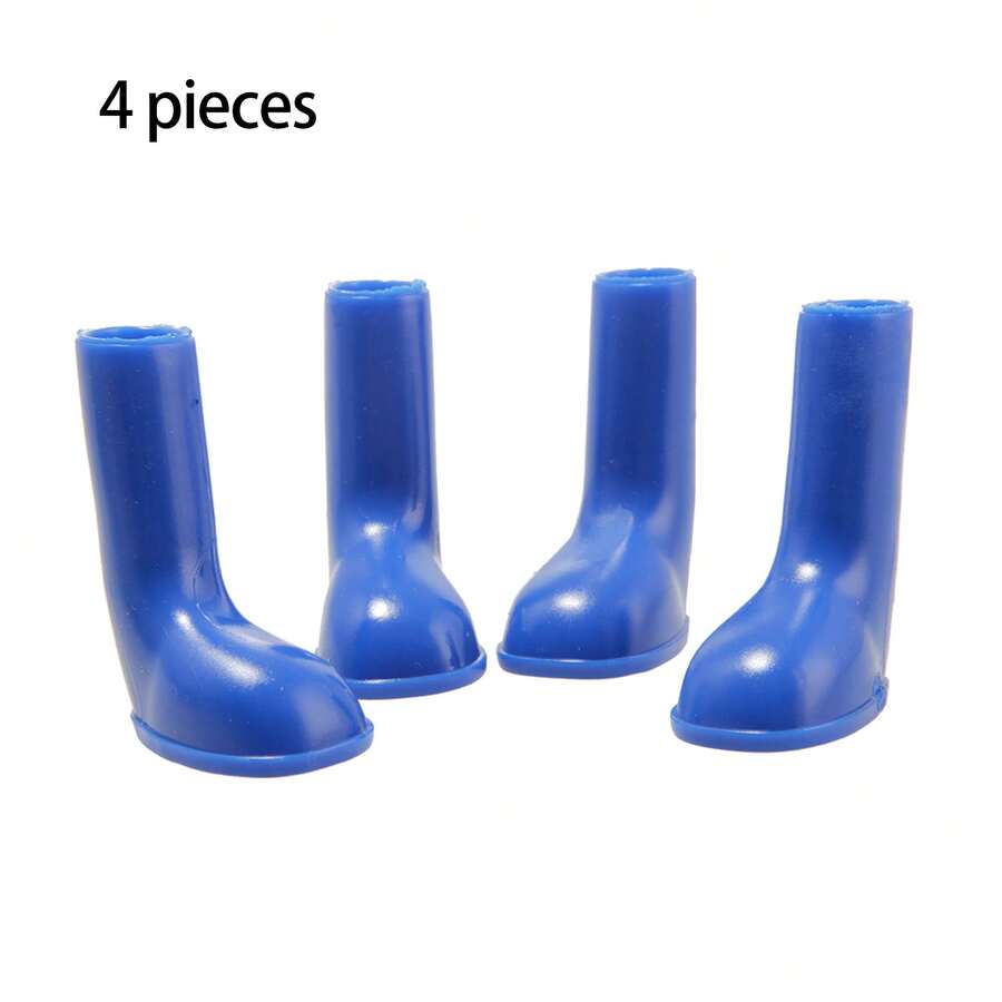 4入組藍色寵物雨鞋/靴,防水彈性,適合不同大小的寵物 - 藍色 - 查看 1
