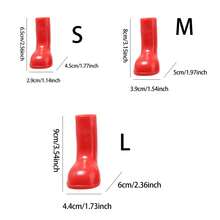 4入組藍色寵物雨鞋/靴,防水彈性,適合不同大小的寵物 - 藍色 - 查看 2