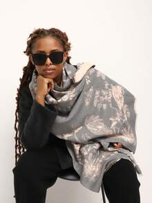 1 Miếng Của phụ nữ Cây dừa Phong cách mùa đông Cashmere Khăn choàng khăn , Hoàn hảo Đối với Mặc hàng ngày - Màu Hồng baby - Xem 3