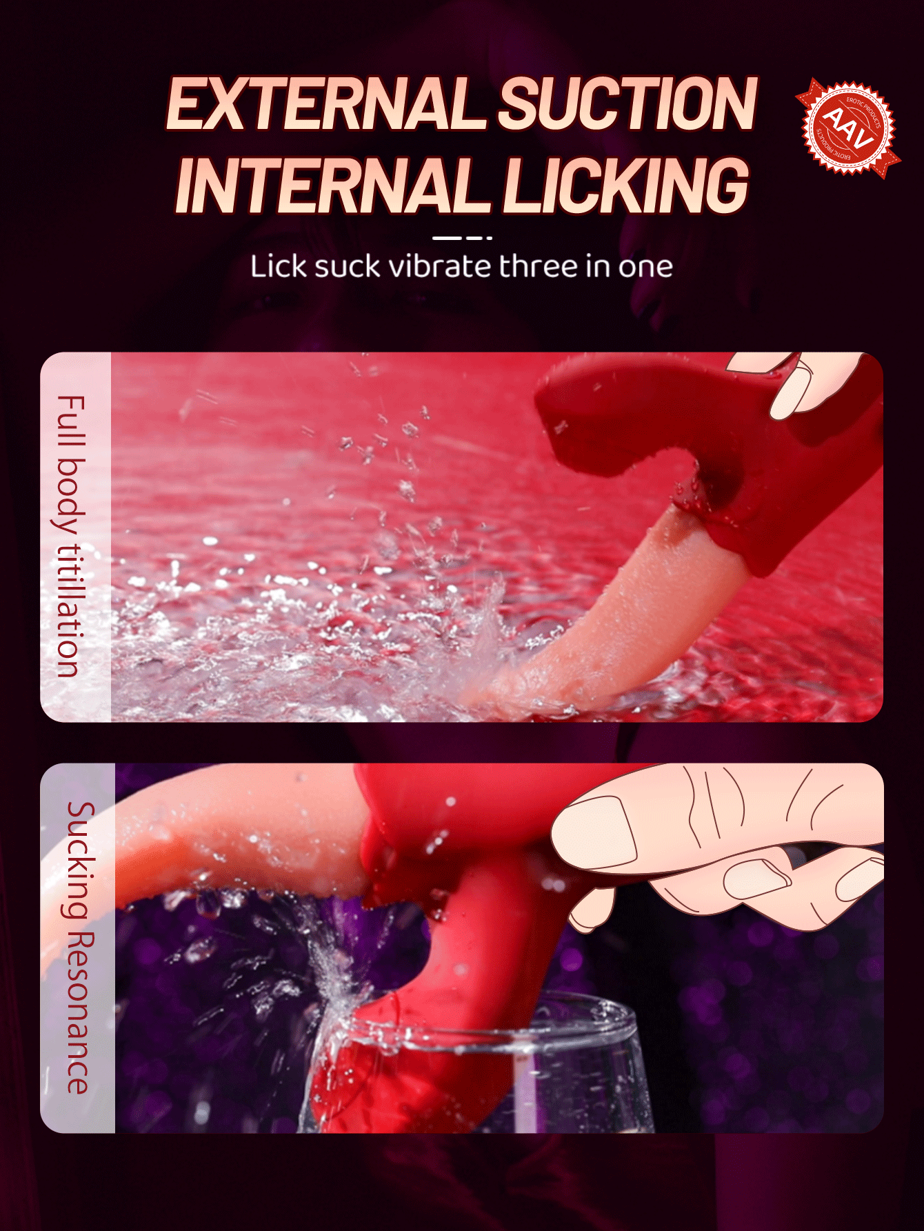 AAV Masturbatory female orgasm stick tongue adult toys ladies lick