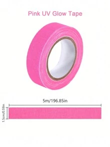 1 Roll High Viscosity Fluorescent Uv Fiber Tape For Stage Light Prop, Glow In The Dark - Pink - View 8