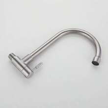 1 件廚房水槽冷水水龍頭,陽台水槽壁掛式不鏽鋼水龍頭,面盆,黑色 - 黑色 - 查看 9