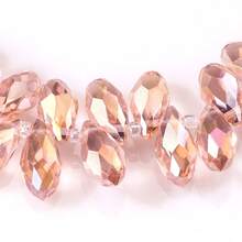 50入組/套鍍層掉落形玻璃水晶珠,帶水平孔,多色多角剔透珠子,適用於手鍊和項鍊diy,尺寸包括5x7mm 6x12mm 8x13mm - 彩色 - 查看 35