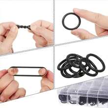 225pcs Rubber O-ring Sealing Washers, Oil-resistant O-ring Gaskets With Assorted Sizes - Black - View 10