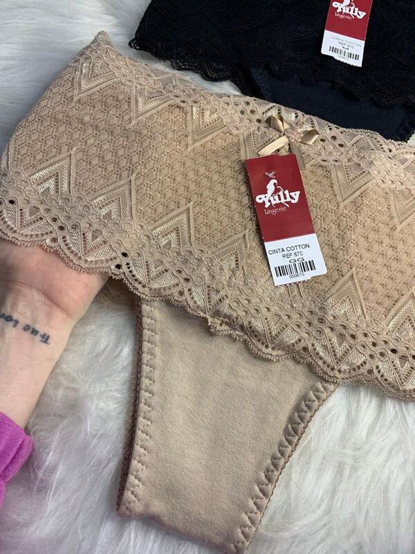 kit 3 calcinha cinta aperta barriga com forro 100% algodão tangao culote