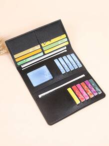 復古犬牙短夾,輕便多功能手拿包,三摺式錢包 - 棕色 - 查看 5