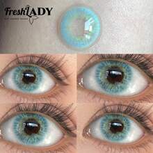 FRESH LADY Freshlady Nattier Blue 14.2mm 有色隱形眼鏡,可用1年 - 藍色 - 查看 6