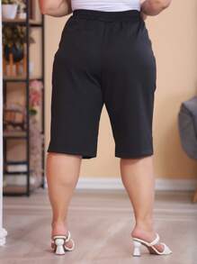Plus Size Shorts - màu đen - Xem 4