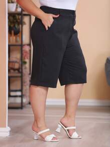 Plus Size Shorts - màu đen - Xem 6