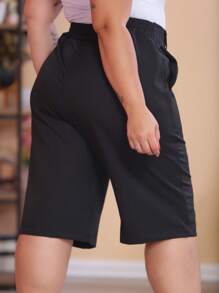 Plus Size Shorts - màu đen - Xem 3