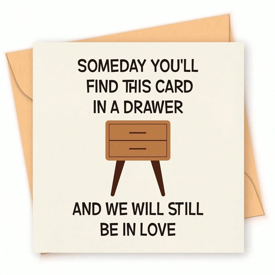 1pc, Thiệp kỷ niệm sinh nhật vui nhộn, Thiệp kỷ niệm vui vẻ Quà tặng cho phụ nữ Đàn ông Anh ấy Chồng Cô ấy Vợ Bạn trai Bạn gái, Quà tặng ngày lễ tình nhân, Quà tặng sinh nhật độc đáo Đồ trang trí cho phụ nữ Đàn ông Anh ấy Chồng Cô ấy Vợ Bạn trai Bạn gái, Giáng sinh - Màu be - Xem 1