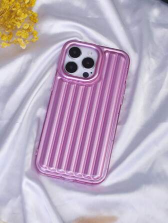 1pc Pink/Gold/Silver/Purple Luggage Style Phone Case With Full Protection & Dustproof & Waterproof Spray Paint & Glossy Tpu Soft Shell, Compatible With Iphone11/12/13/14/Plus/Pro/Pro Max Series