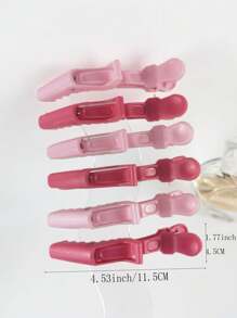 6pcs  Alligator Styling Sectioning Hair Clips Hair Accessories Tools - Pink - View 2