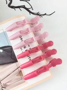 6pcs  Alligator Styling Sectioning Hair Clips Hair Accessories Tools - Pink - View 1
