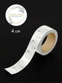 100 Stickers, Decal, Sticker Labels OUR WEDDING, 4 CM - Olive Green - View 2
