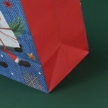 3 件聖誕禮物袋,附把手紙袋,蘋果糖袋,聖誕禮物包裝袋 - 藍色 - 查看 4