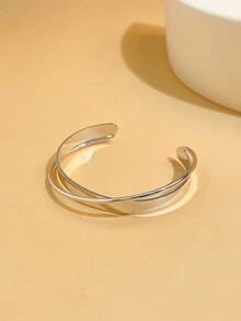 1 Vòng Đôi Bằng Thép Không Gỉ Thời Trang Lắc Tay Thích Hợp Cho Phụ Nữ Mặc Hàng Ngày - Bạc - Xem 2