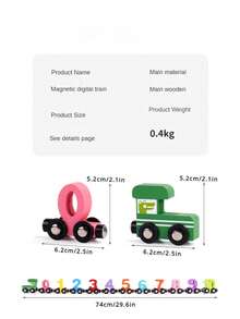 1入兒童木製早教磁性火車,數字認知寶寶教育玩具