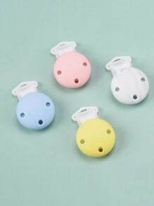 4pcs Vibrant Mixed Color Silicone Clips - Three-Hole Round Design For DIY Jewelry Making - Perfect Accessories For Creative Craft Projects, Assorted Colors Included