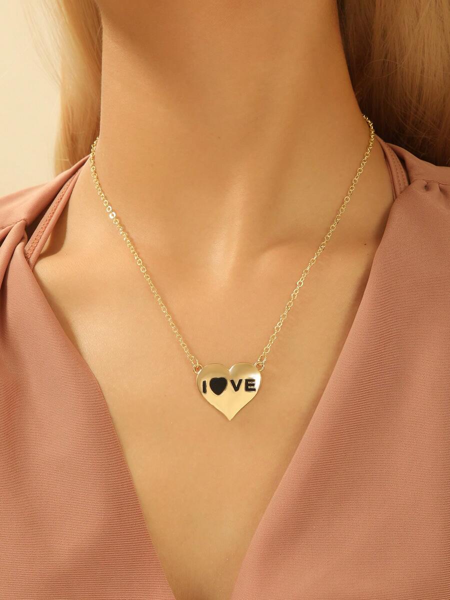 1 件女士銀色 Love 項鍊