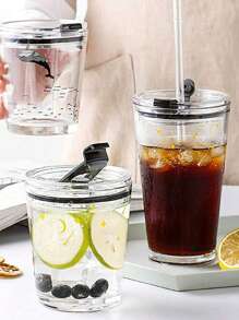 1pc/2pcs 30oz Magnetic Cup Lid With Push Slider/Airtight Seal/Liquid Leakproof/Plastic Cover/Circle Shape For Coffee/Travel/Fitness