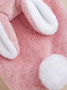 Soft Plush Fabric Pet Clothes With Detachable Ears & Tail, Excellent Pet Pajamas, Pink Bunny Design - Pink - View 4