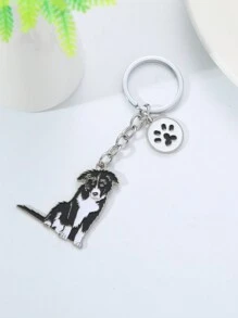1PC Fashion German Shepherd Pet Dog Keychain Animal Pendant Enamel Women Bag Jewelry Girls Gifts DIY Accessories Couple Gift Boyfriend Gift - Black - View 2