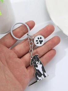 1PC Fashion German Shepherd Pet Dog Keychain Animal Pendant Enamel Women Bag Jewelry Girls Gifts DIY Accessories Couple Gift Boyfriend Gift - Black - View 3