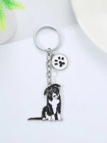 1PC Fashion German Shepherd Pet Dog Keychain Animal Pendant Enamel Women Bag Jewelry Girls Gifts DIY Accessories Couple Gift Boyfriend Gift - Black - View 1