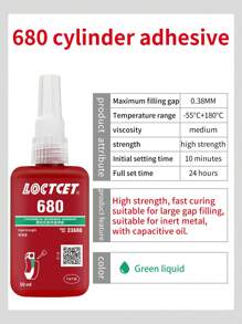 1入組680軸承粘合劑50ml圓柱形膠水,密封緊密,耐高溫、耐油,高強度金屬粘合劑,用於軸承、齒輪、轉子、接頭鎖定 - 綠色 - 查看 6