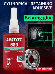 1入組680軸承粘合劑50ml圓柱形膠水,密封緊密,耐高溫、耐油,高強度金屬粘合劑,用於軸承、齒輪、轉子、接頭鎖定 - 綠色 - 查看 1