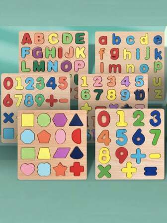 Rompecabezas Números Y Signos De Madera Didáctico Aprender Tablero Juguete Infantil Aprendizaje Temprano Cognición, Cerebro Entrenamiento al Azar