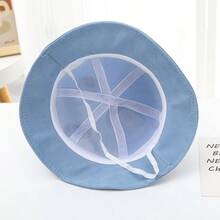 1入嬰兒個性化款式青蛙圓頂漁夫帽，韓式多功能兒童2-6歲盆帽，適用於秋冬季節，作為嬰兒禮物 - 藍色 - 查看 5