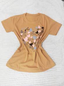 Women T-Shirts - 棕色 - 查看 2
